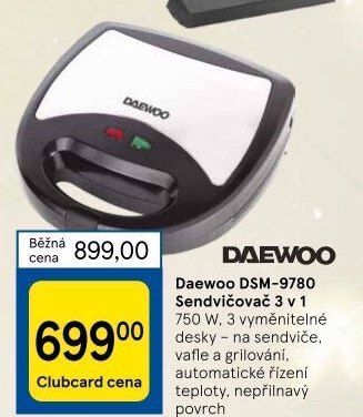 Sendvičovač DSM9780 Daewoo