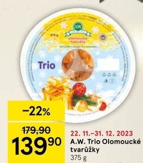 Sýr tvarůžky olomoucké trio A.W.