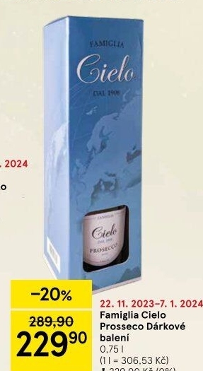 Víno Cielo Prosecco Famiglie