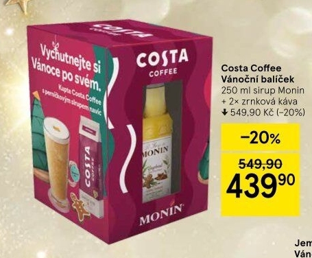 Zrnkové kávy Costa Coffee - dárkové balení