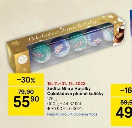 Šedita Mila a Horalky Čokoládové plněné kuličky 126 g