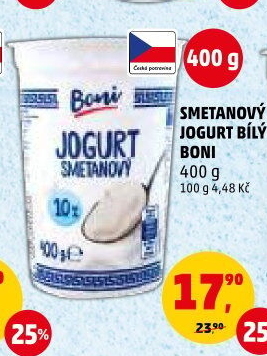 Bílý jogurt smetanový Boni