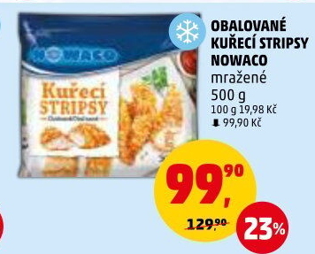 Kuřecí stripsy mražené Nowaco