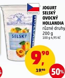 Ochucený jogurt selský Hollandia