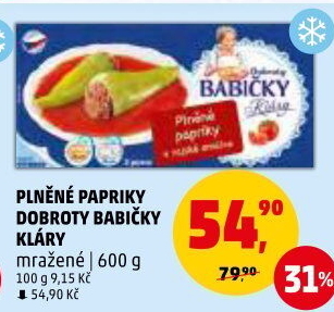 Papriky plněné v rajské omáčce mražené Dobroty babičky Kláry