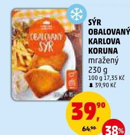 Sýr obalovaný mražený Karlova Koruna