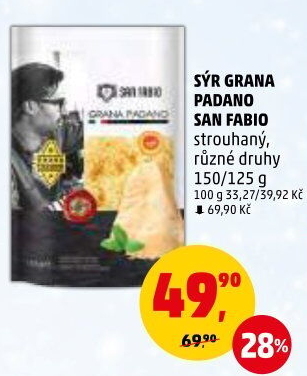 Sýr strouhaný Grana Padano San Fabio