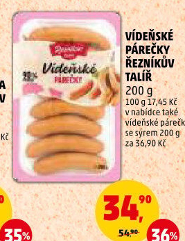 Vídeňské párečky Řezníkův talíř