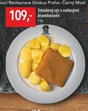 Smažený sýr s vařenými bramborami