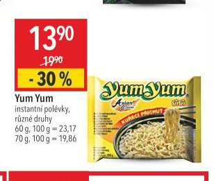 Yum Yum instantní polévky různé druhy 60 g