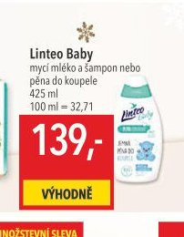 Linteo Baby mycí mléko a šampon nebo pěna do koupele