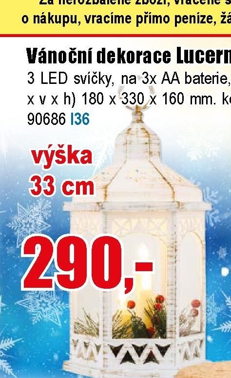 Vánoční dekorace Lucerna