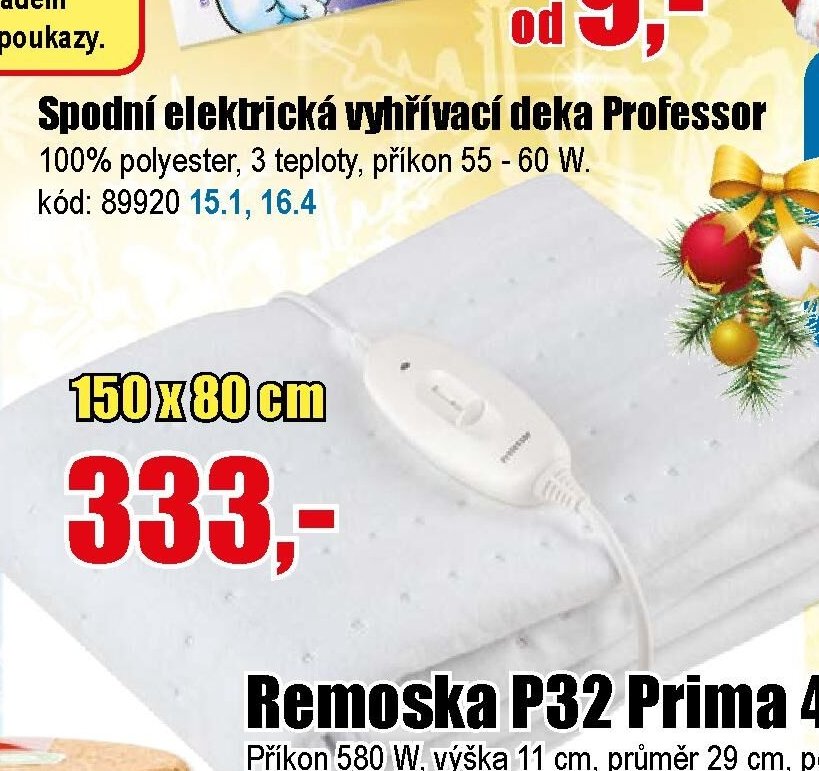 Spodní elektrická vyhřívací deka Professor