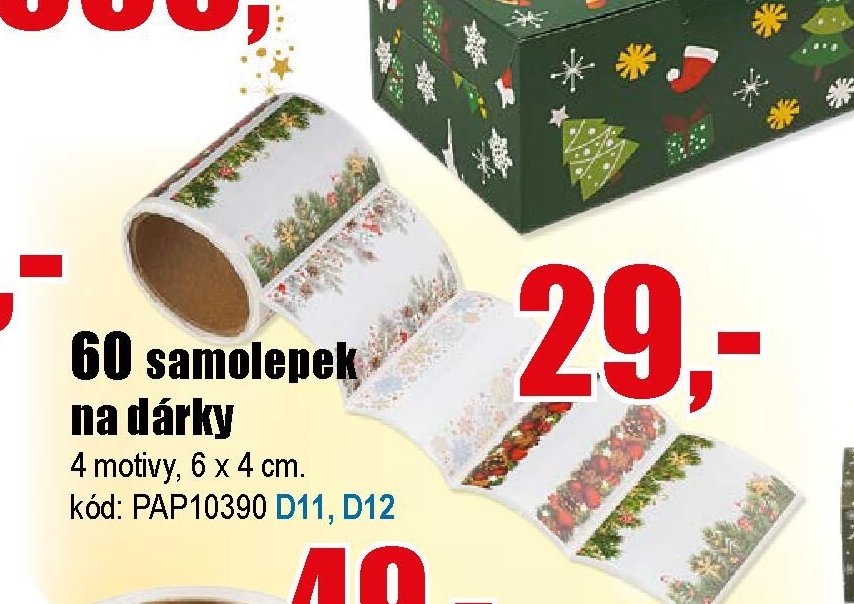 60 samolepek na dárky