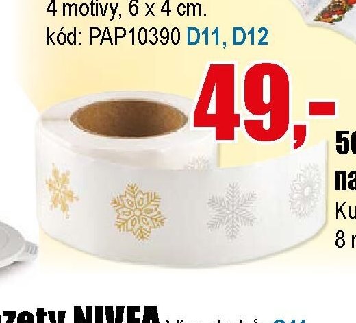 500 ks samolepek na balení dárků