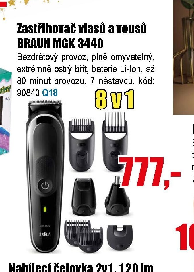 Zastřihovač vlasů a vousů BRAUN MGK 3440