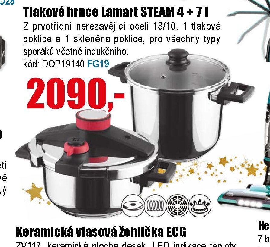 Tlakové hrnce Lamart STEAM 4 + 7 l