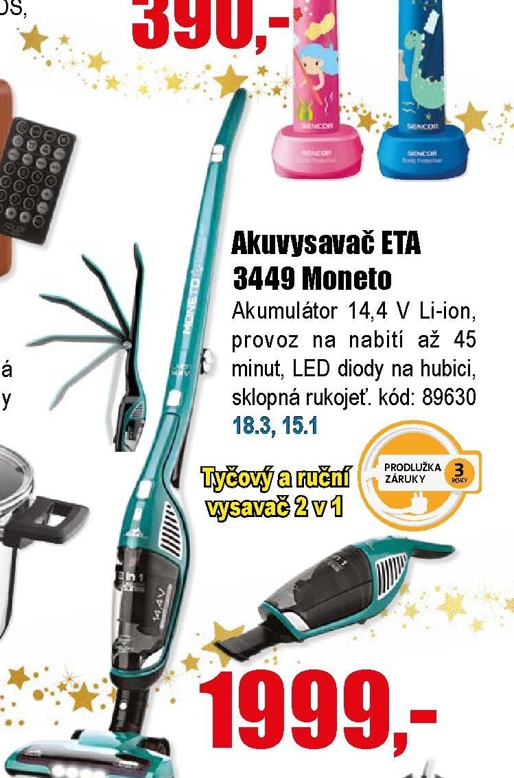 Akuvysavač ETA 3449 Moneto