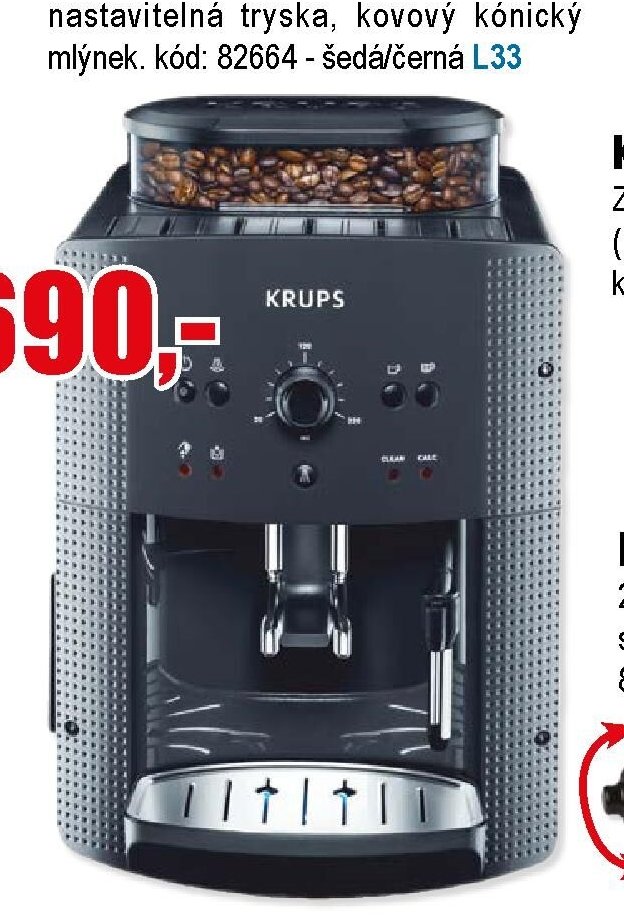 Plně automatické espresso KRUPS s parní tryskou