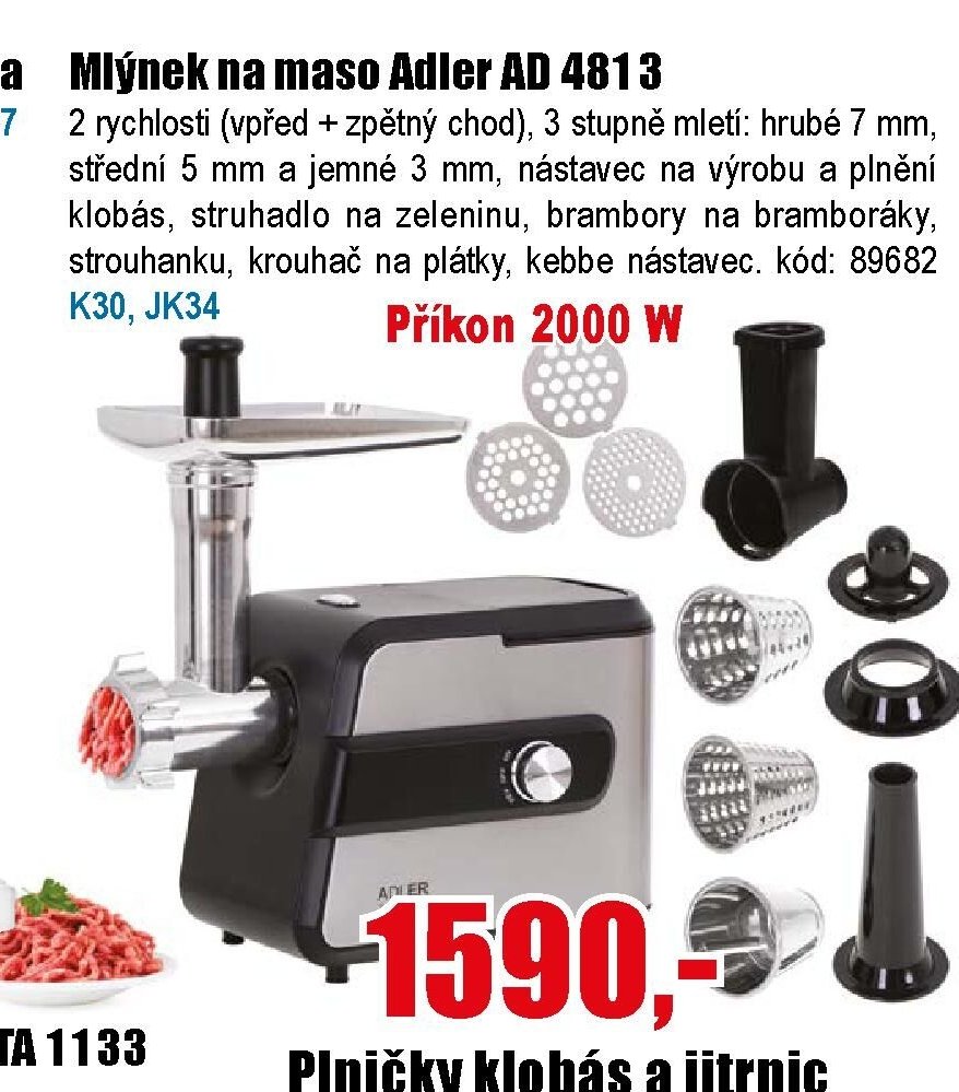 Mlýnek na maso Adler AD 4813