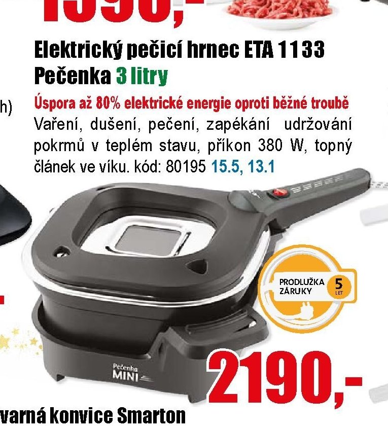 Elektrický pečicí hrnec ETA 1133 Pečenka 3 litry