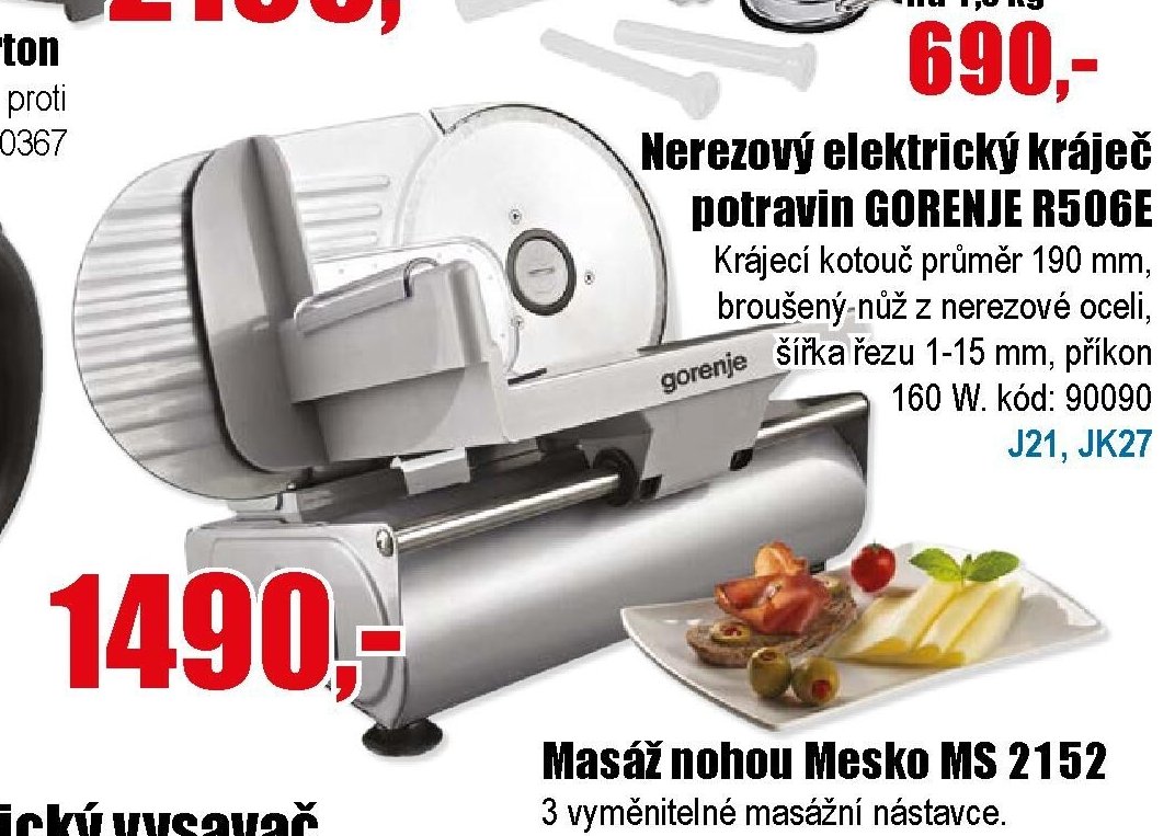 Nerezový elektrický kráječ potravin GORENJE R506E
