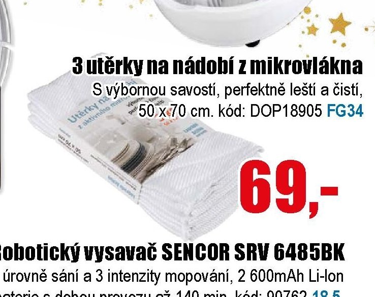 3 utěrky na nádobí z mikrovlákna