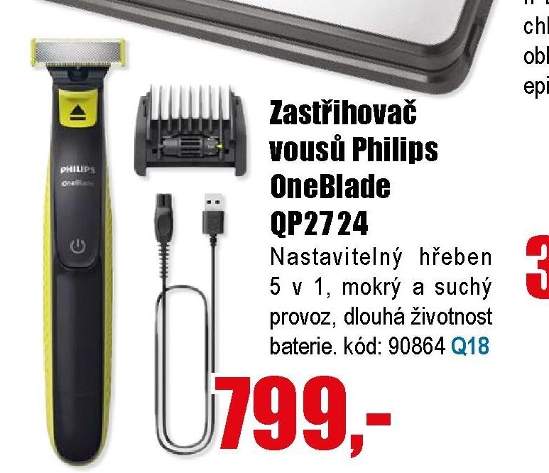 Zastřihovač vousů Philips OneBlade QP2724