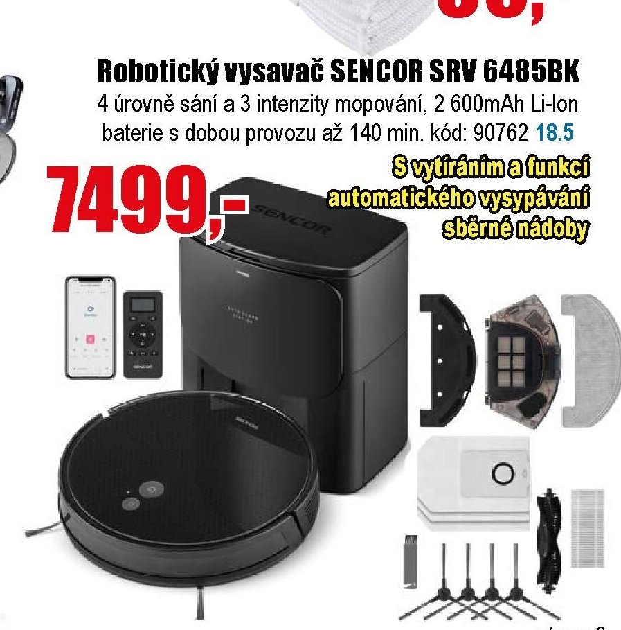 Robotický vysavač SENCOR SRV 6485BK