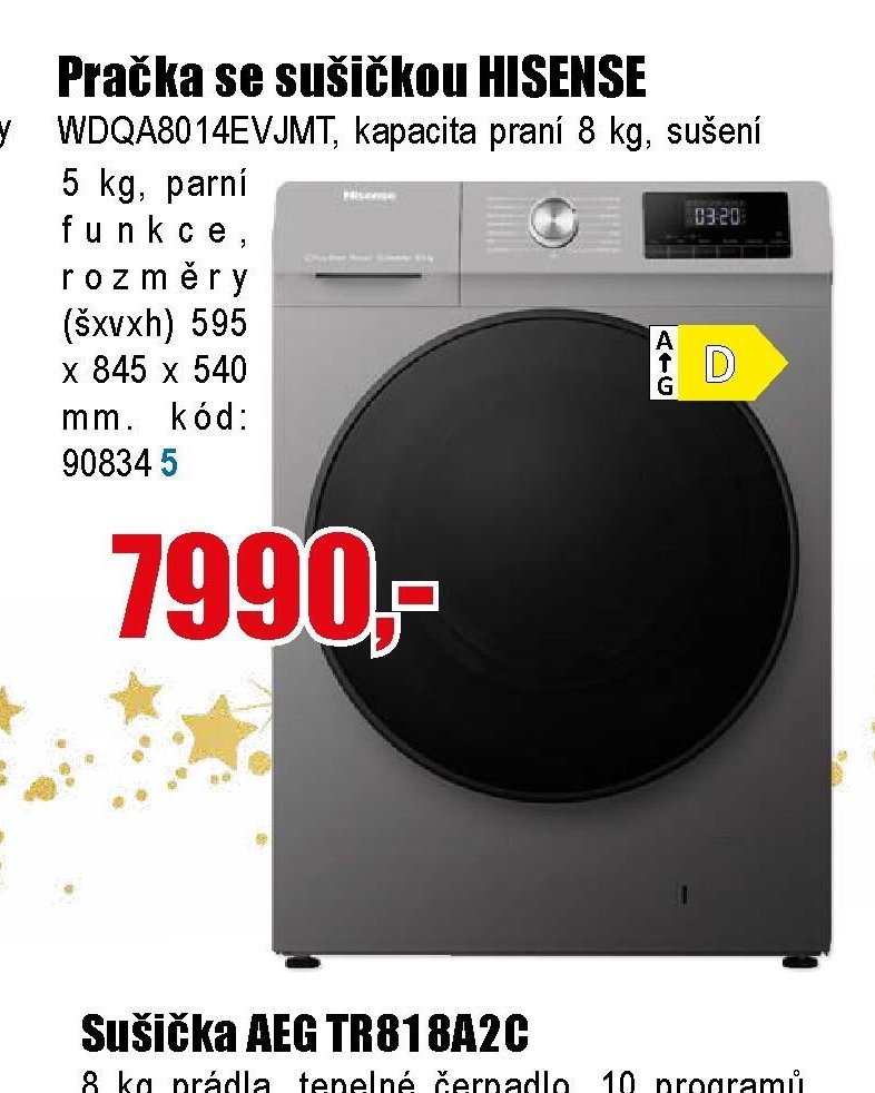 Pračka se sušičkou HISENSE WDQA8014EVJMT