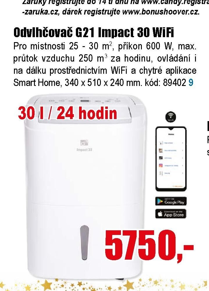 Odvlhčovač G21 Impact 30 WiFi