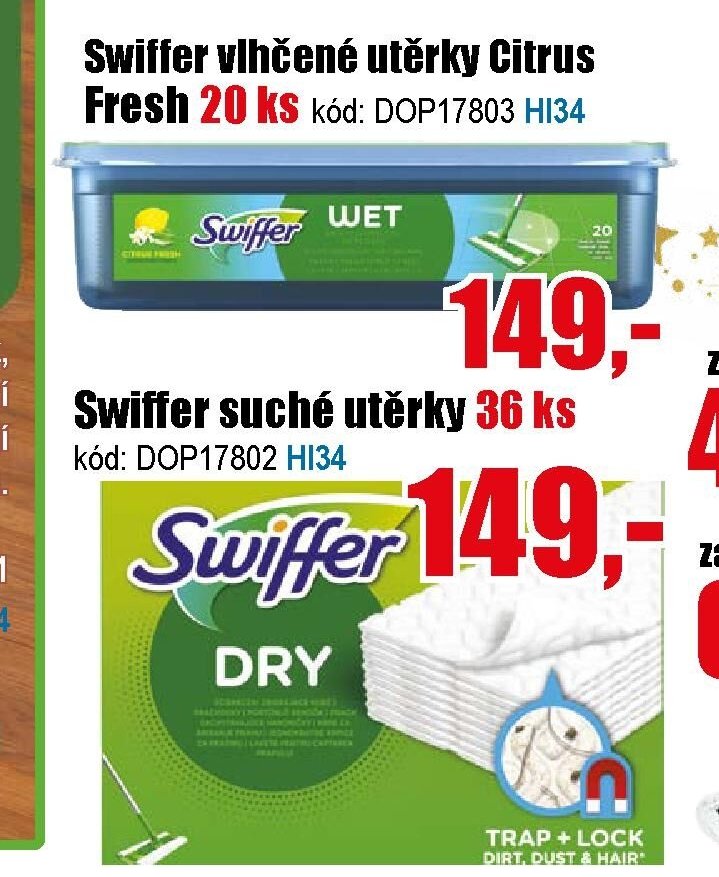 Swiffer vlhčené utěrky Citrus Fresh 20 ks