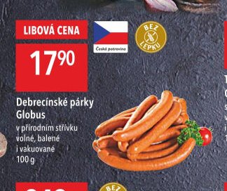 Debrecínské párky Globus