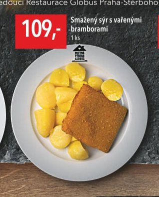 Smažený sýr s vařenými bramborami