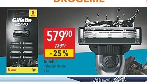 Gillette Mach3 Charcoal náhradní hlavice 8 ks