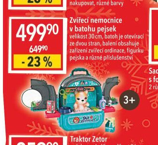 Zvířecí nemocnice v batohu pejsek