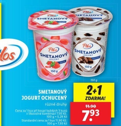 Jogurt smetanový ochucený Pilos