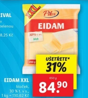 Sýr Eidam 30% Pilos