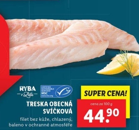 Treska obecná filet - svíčková - Lidl akcniletaky.com