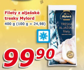 Aljašská treska filety mražená Premium Mylord