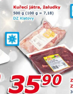 Kuřecí játra mražená DZ Klatovy