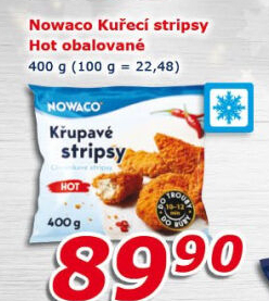 Kuřecí stripsy mražené Hot Nowaco