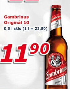 Pivo světlé výčepní Originál 10° Gambrinus