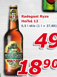 Pivo světlý ležák 12° Ryze hořká Radegast