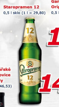 Pivo světlý ležák 12° Staropramen