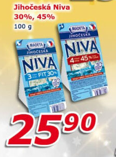 Sýr Niva Jihočeská Fit 30% Madeta