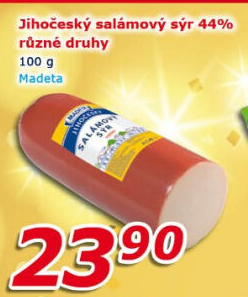 Sýr uzený salámový 44% Jihočeský Madeta