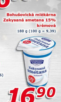 Zakysaná smetana 15% Bohušovická mlékárna