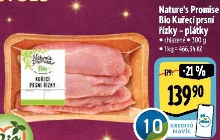 Kuřecí prsní řízky bio Nature'