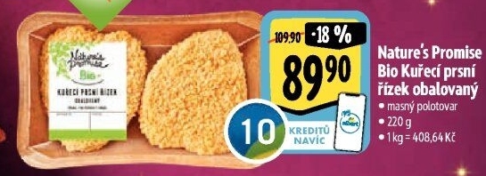 Kuřecí řízky obalované bio Nature'